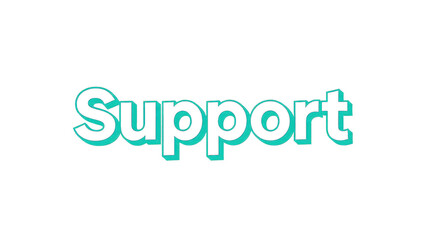 Support text effect with bright outline