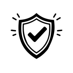 Shield check mark logo icon design template, vector illustration.