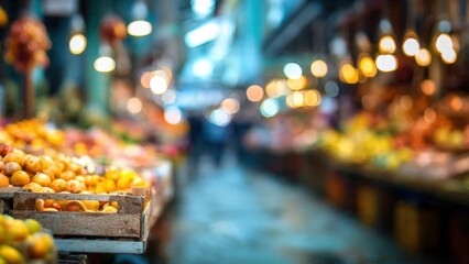 Vibrant fruit market scene with fresh produce
