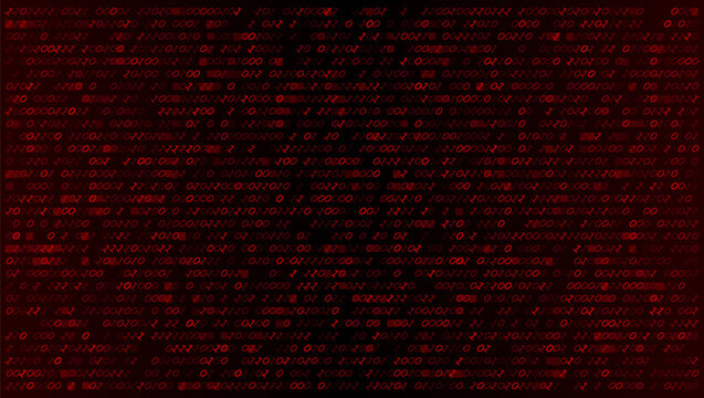 Corrupted Archive - Minimalist Red Binary Grid with Heavy Data Fragmentation