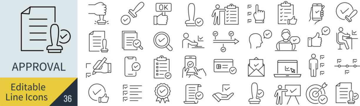 線の編集ができる同意に関するアイコンセット（アウトライン化していない）

