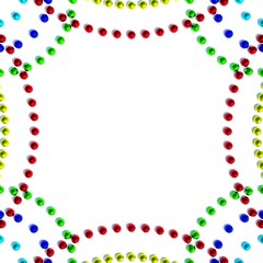 Obraz premium Colorful glossy spheres frame background with copy space