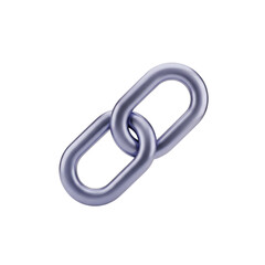 Obraz premium Shiny, metallic two-link chain floating on black background, showcasing connection & joining