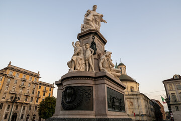 Obraz premium Monument to Vincenzo Gioberti in Piazza Carlo Emanuele II - Turin, Italy