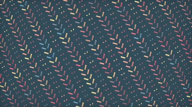 Abstract Dark Blue Herringbone Pattern with Colorful Flecks Seamless Loop.