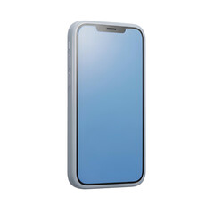 Isometric rendering of a modern mobile communication device with a blue screen