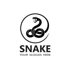 illustration of black snake isolated on white background