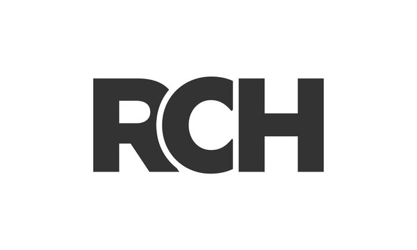 RCH logo design template with strong and modern bold text. Initial based vector logotype featuring simple and minimal typography. Trendy company identity.