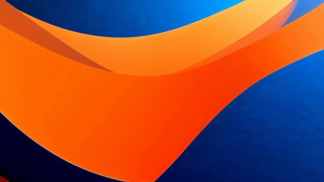 Abstract design with blue and orange curves