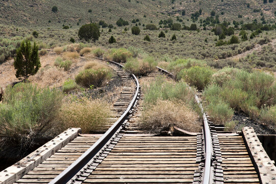 USA, Utah, Eureka.  Abandoned rail line.