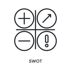 Swot Icon Outline Style. Vector Illustration For Graphic Design