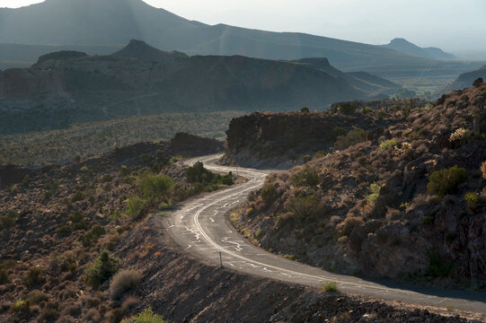 USA, Arizona, Kingman.  The Black Mountains in the Mojave Desert.  Route 66 between Kingman and Oatman