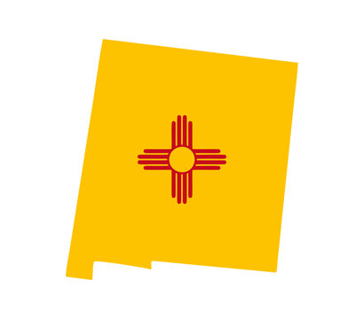 New Mexico Map with Flag Vector Png Transparent Background
