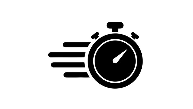 Vector illustration&nbsp;of fast speed stopwatch icon, quick time measurement symbol, motion blur effect, on a transparent background