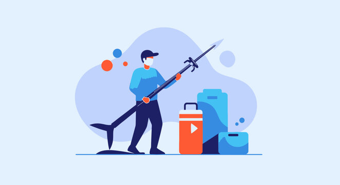 Conceptual illustration of a content creator hunting for viral video content