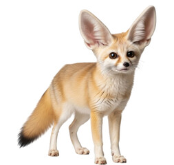 Obraz premium A full-body shot of a Fennec fox, showcasing its large ears and desert-adapted features.
