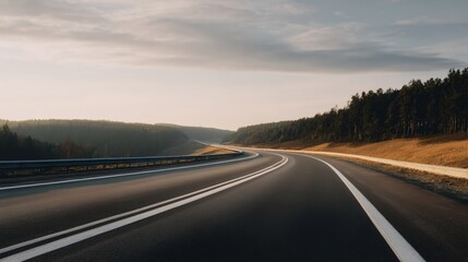Fototapeta premium Road with a white line down the middle