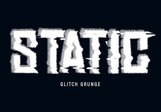 Glitch Grunge Print Text Effect