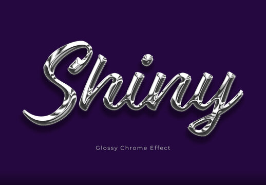Polished Glossy Chrome Script  Text Effect