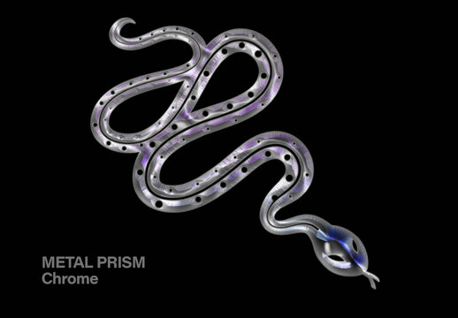 3D Metal Prism Chrome Mockup