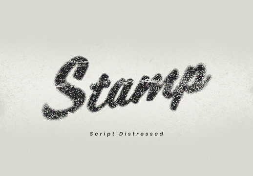 Dust Script Stamp Distressed Text Effect