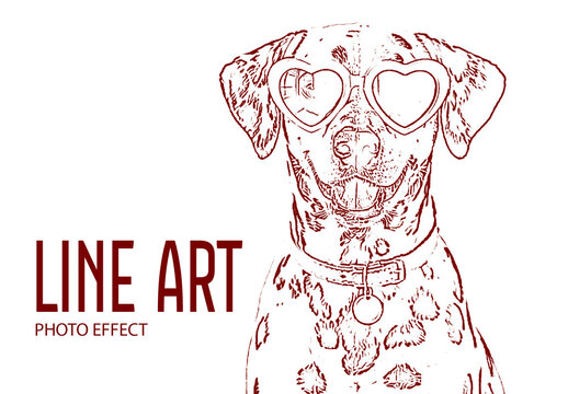 Cartoon Line Art Paint Photo Effect