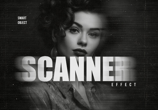 Retro Scanner Effect Mockup