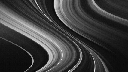 Abstract Black and White Liquid Wave Background with Grainy Texture