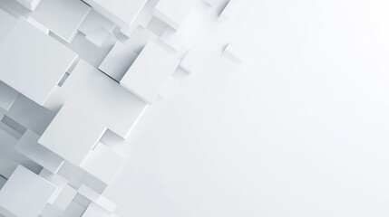 White 3D blocks abstract background, digital design for concepts, presentations, web, and marketing
