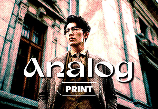 Analog Print Grain Noise Effect Mockup