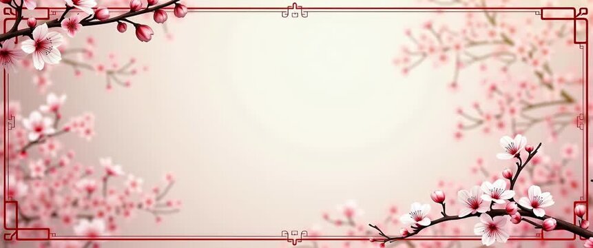 Delicate cherry blossoms sway gently in the breeze with a slow pan capturing their elegance against a soft, blurred background, creating a serene, cinematic floral scene.