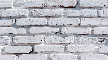 Aged White Brick Wall with Rough Texture and Distressed Paint in Harsh Lighting for an Abstract Architectural Design