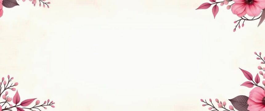 Elegant floral border design with vibrant flowers gently swaying in a soft breeze, as the camera smoothly pans across, showcasing a minimalist and artistic botanical scene.