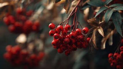 Vibrant Red Berries in Autumn