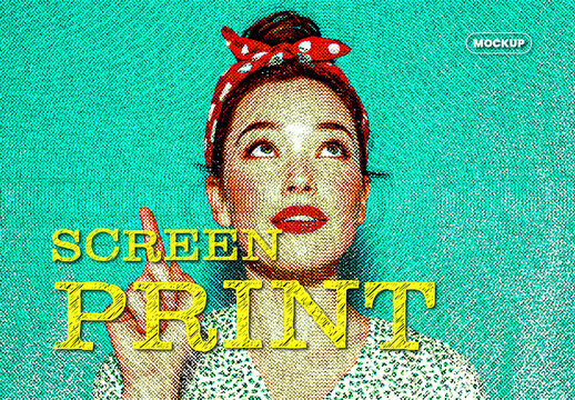 Analog Screen Print Effect Mockup