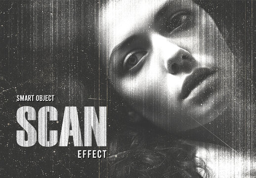 Retro Scanner Effect Mockup