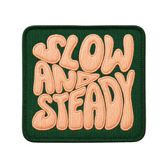 slow and steady batch embroidery design