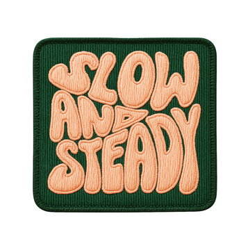 slow and steady batch embroidery design