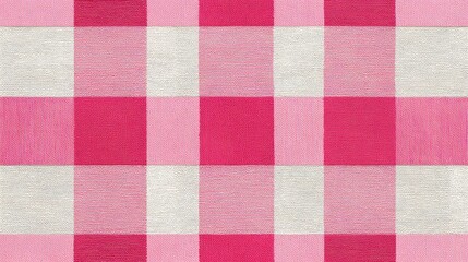 Detailed Red and White Plaid Texture Background with Woven Pattern and Horizontal Vertical Lines Design for Decorative Textile and Vintage Style