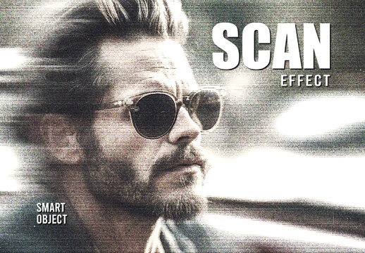 Scanline Retro Scanner Effect Mockup
