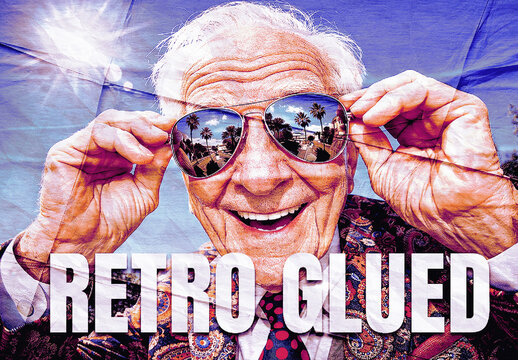 Retro Editorial Glued Paper Photo Effect