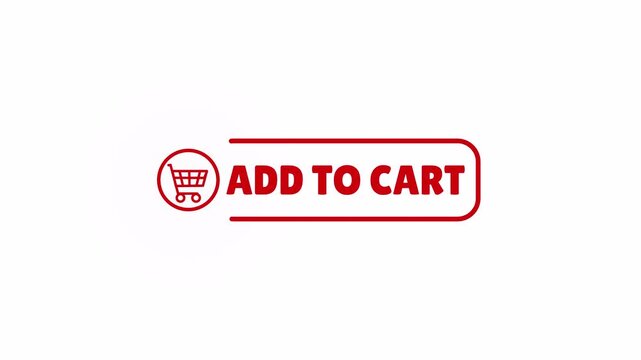 add to cart red minimal clean purchase button modern online store promotion animation