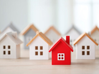 住まい選びや購入を表す赤い家のアイデア