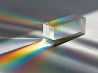 ガラスプリズムによる光の分散と虹色スペクトル