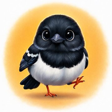 Kacer Songbird Sitting on Branch, Detailed Feather Texture