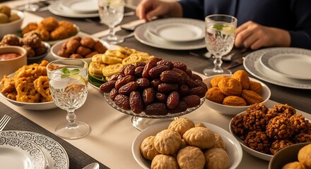 Traditional Food Display for Iftar during fast ramadhan