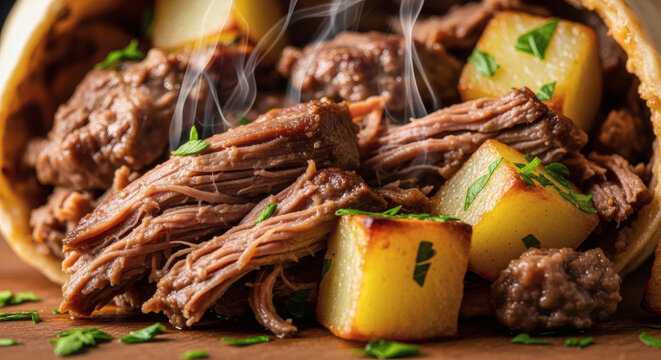 Testi Kebab Tender Beef Stew Inside Broken Clay Pot Authentic Turkish