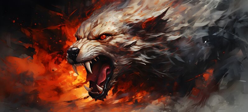 realistic photo of a glossy fenrir ifrit ,generative AI