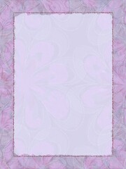 Textured floral stationary background with textures and and frame