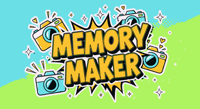 Memory Maker Cameras Photography Concept.